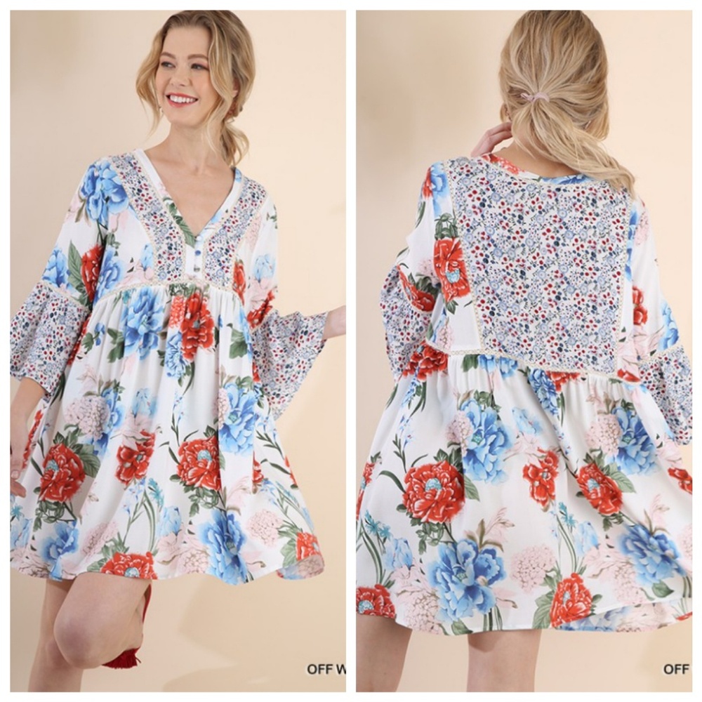 Gypsy Escapades 3/4 Sleeve Dress